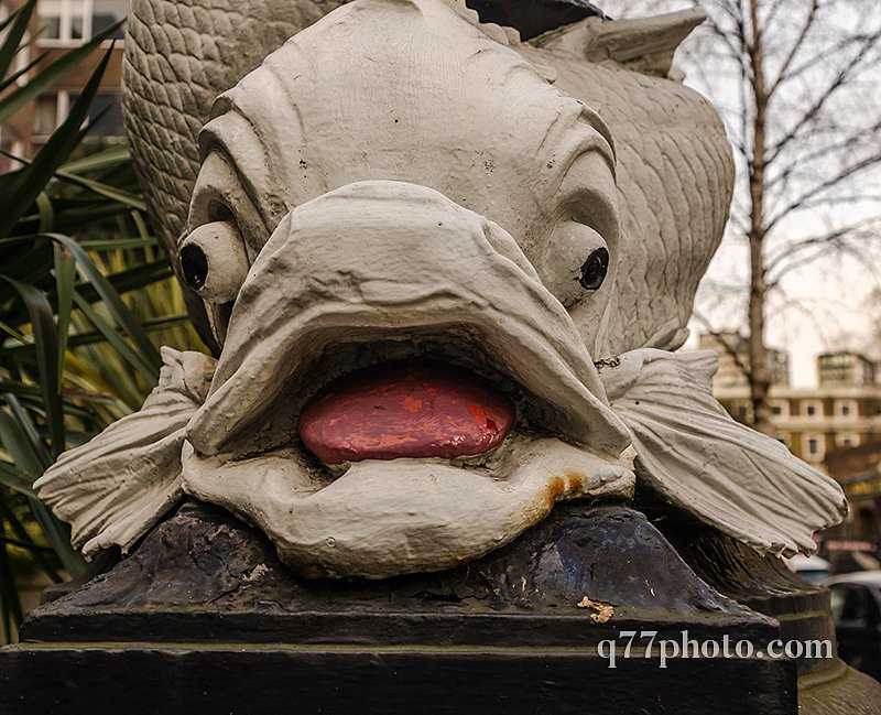 close up view on the characteristic decoration around a street l