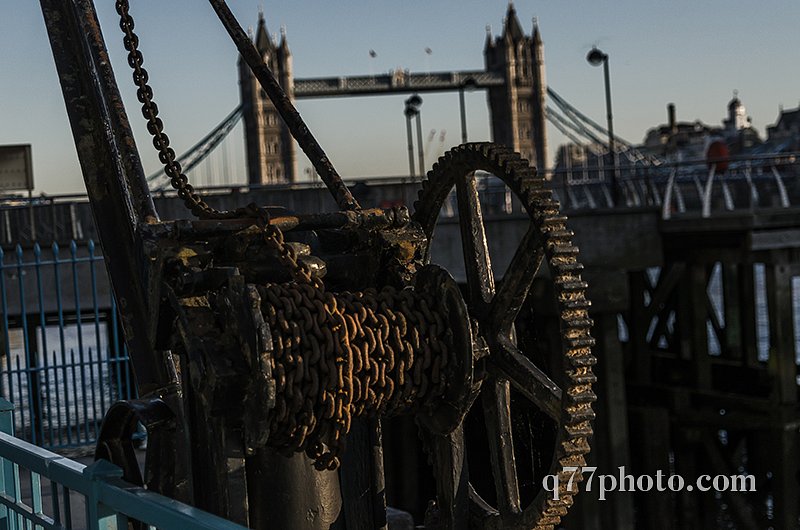 old rusty parts of the coastal crane on the banks of the river i